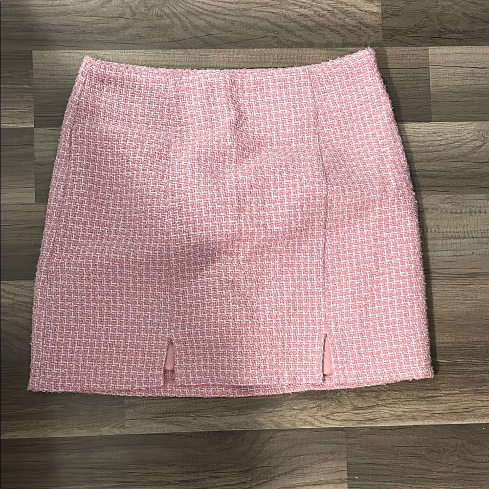 Francesca's Collections Pink Mini Pencil Skirt with Slit